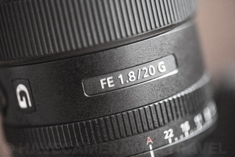 Sony FE 20mm f1.8 G prime lens