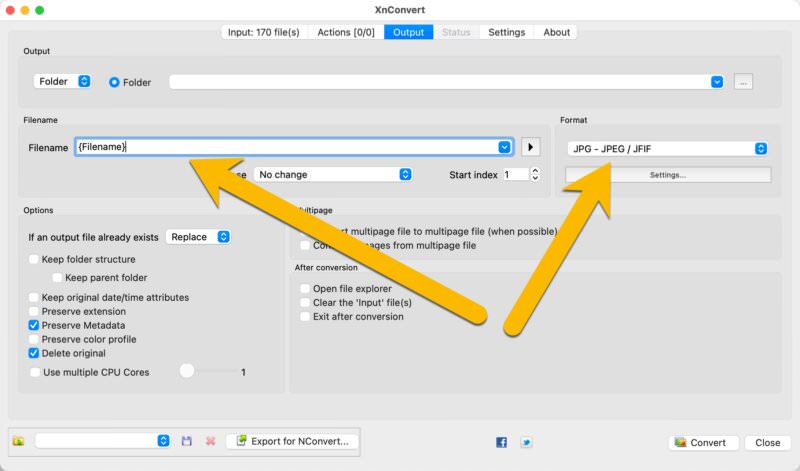 Screenshot of How To Convert HEIC To JPG With XnConvert
