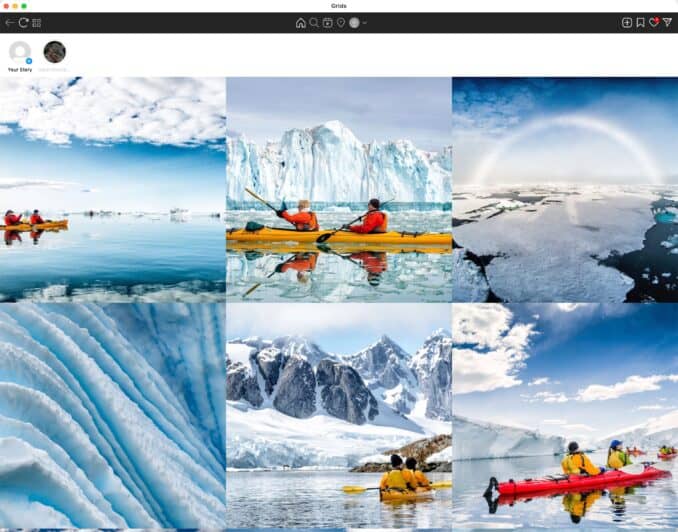 Grids Instagram Desktop App for Mac Layout Screen
