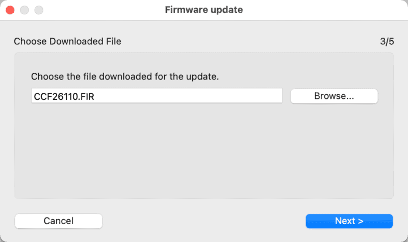 Canon Rebel T7 Update Firmware Choose FIR file