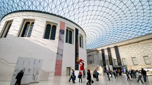 Queen Elizabeth II Great Court with Glass Roof at British Museum in London. Photo by David Coleman - havecamerawilltravel.com