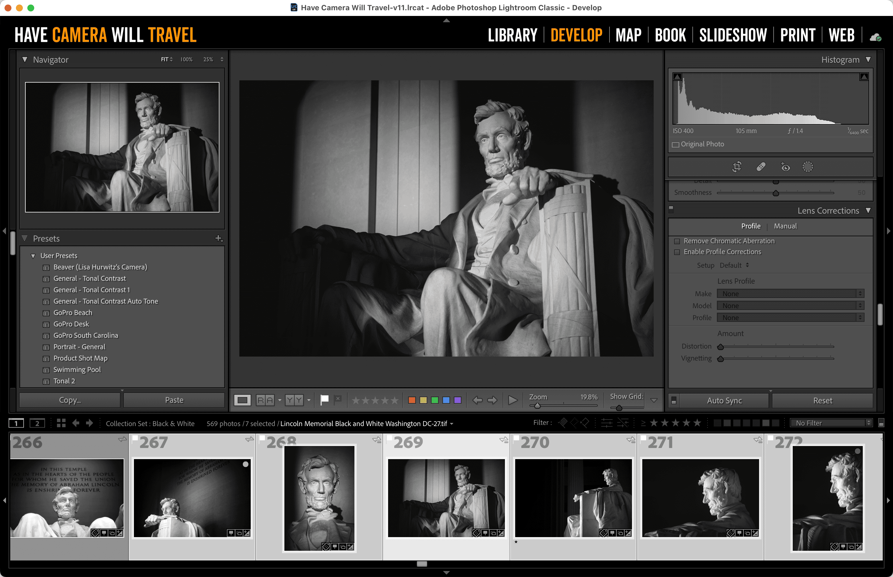 Screenshot of Lightroom Rotate Images in the Develop Module