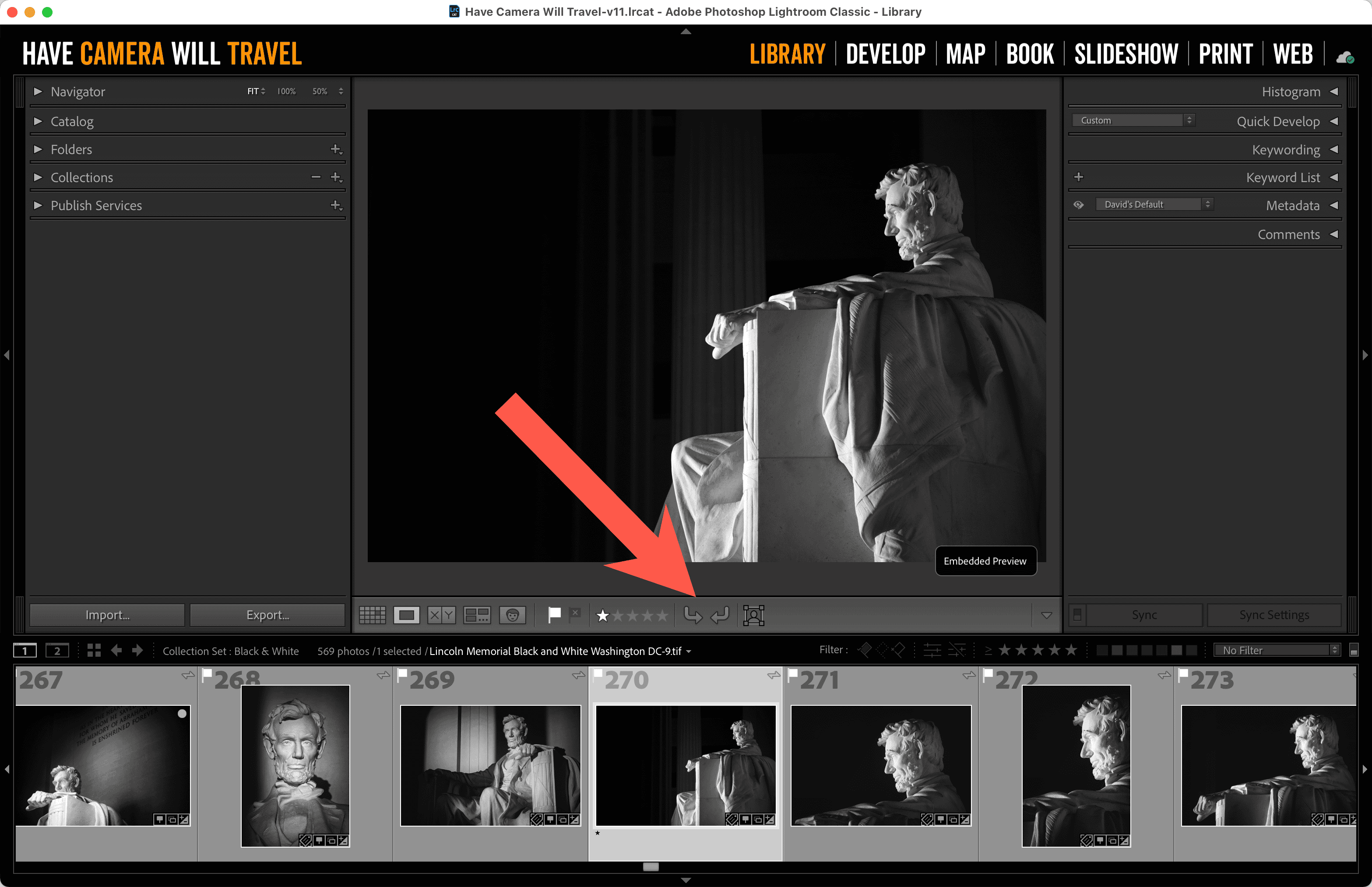 Screenshot of how to use Lightroom Classic's image rotation tools