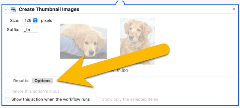 Screenshot - macOS Automator Quick Action Create Thumbnail Images