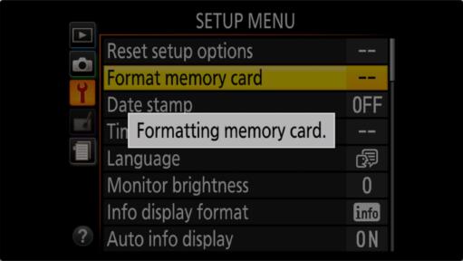 Nikon D3400 Format SD Card