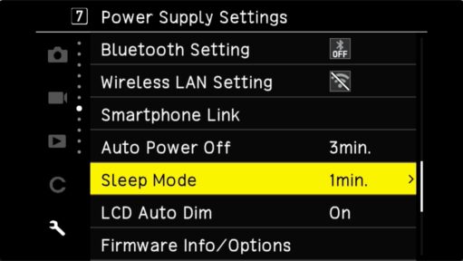 Ricoh GR III Default Menu Settings Screenshot