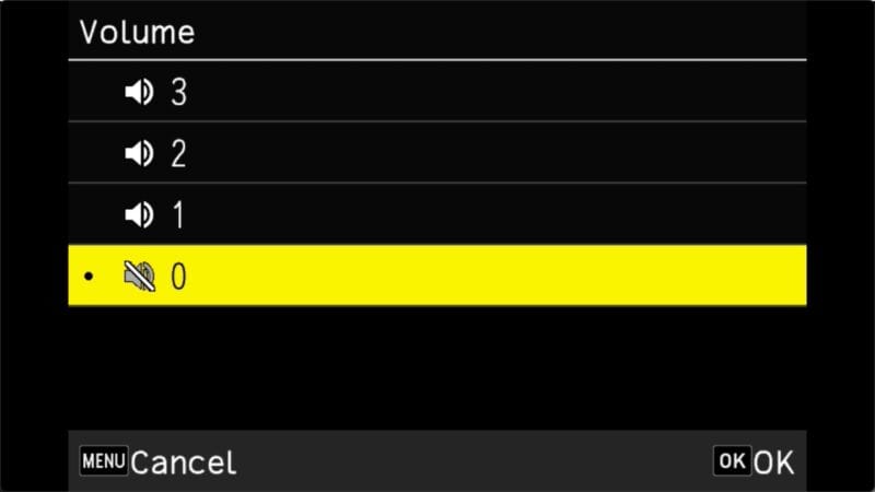 Screenshot of Ricoh GR III Menu to Show How to Make the Camera Quiet & Turn Off Sounds