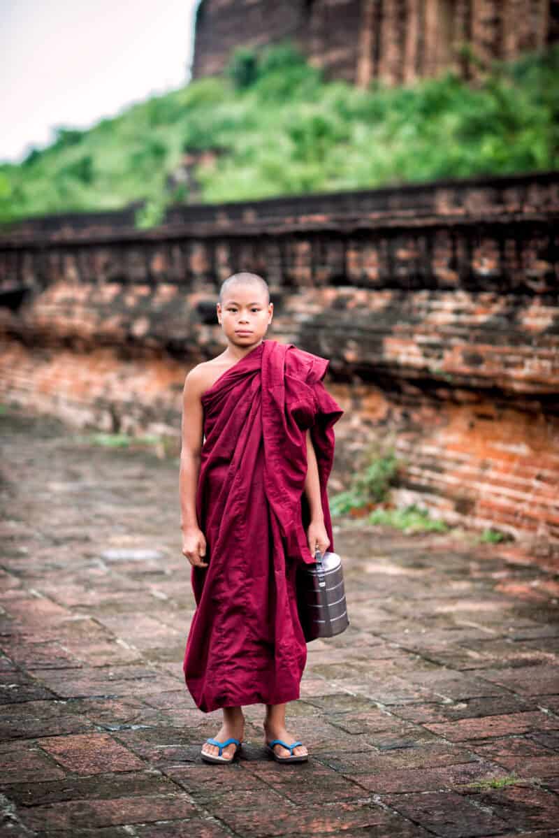 Young Monk at Mingun Pahtodawgyi (Unfinished Pagoda of Mingun (Myanmar). Photo by David Coleman - havecamerawilltravel.com