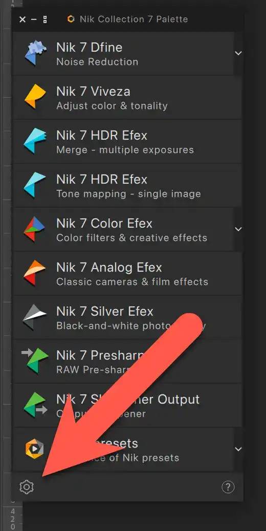 Nik Color Efex Palette in Photoshop