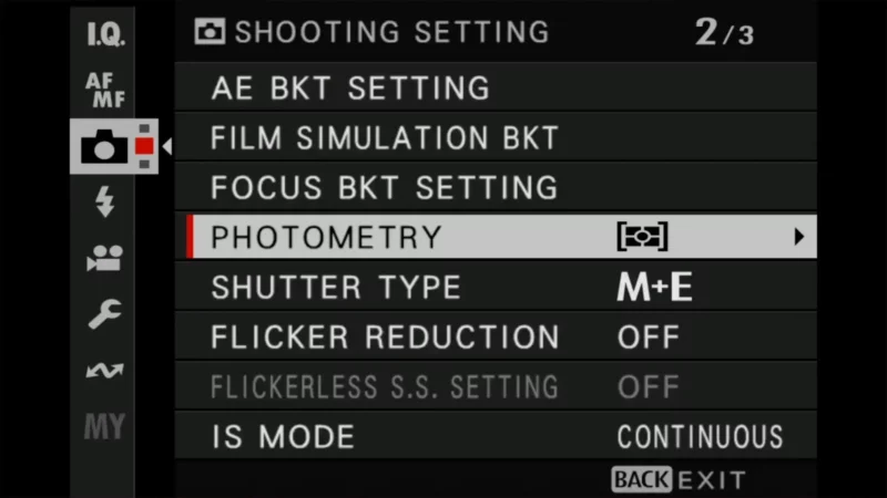 Finding the X100VI's Metering Mode (Hint: It's Called Photometry)