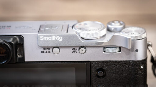 SmallRig Thumb Grip with Hot Shoe Cover for FUJIFILM X100VI Silver. Photo by David Coleman - havecamerawilltravel.com