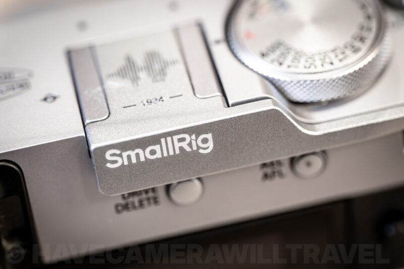 SmallRig Thumb Grip with Hot Shoe Cover for FUJIFILM X100VI Silver. Photo by David Coleman - havecamerawilltravel.com