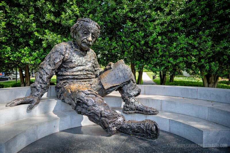 Albert Einstein Statue in Washington DC. Photo by David Coleman - havecamerawilltravel.com