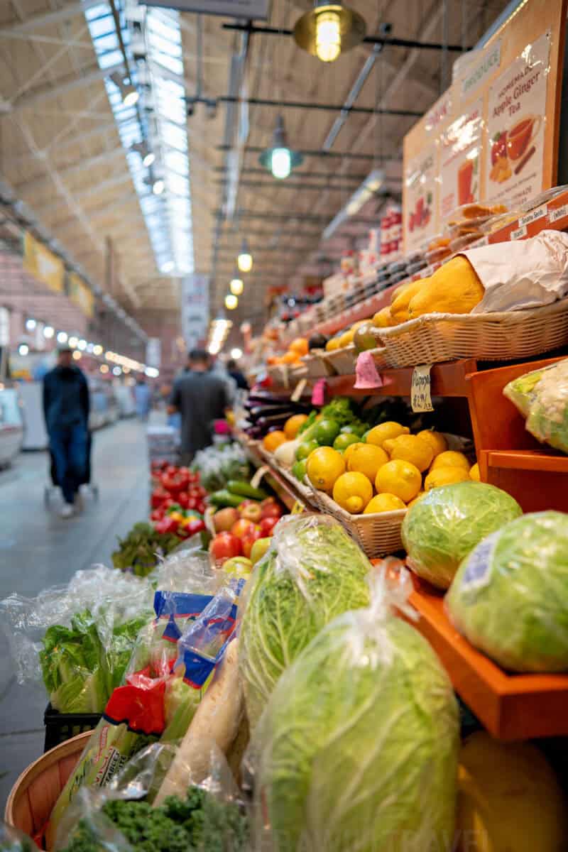 Fresh Produce Stalls at Eastern Market on Capitol Hill in Washington DC. Photo by David Coleman - havecamerawilltravel.com