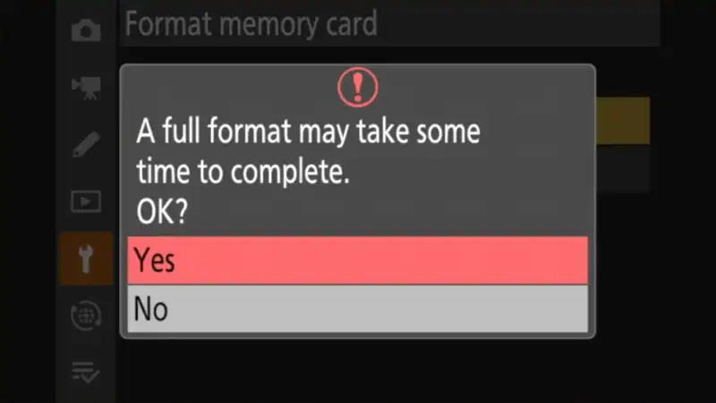 Nikon Z8 Full Format Menu System Screenshot