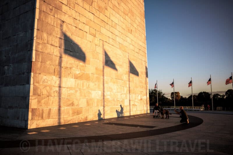 Washington Monument Golden Hour Sunlight Washington DC USA. Photo by David Coleman - havecamerawilltravel.com