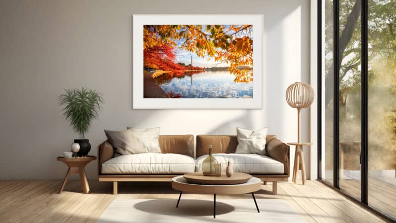 Framed Print hanging on a wall