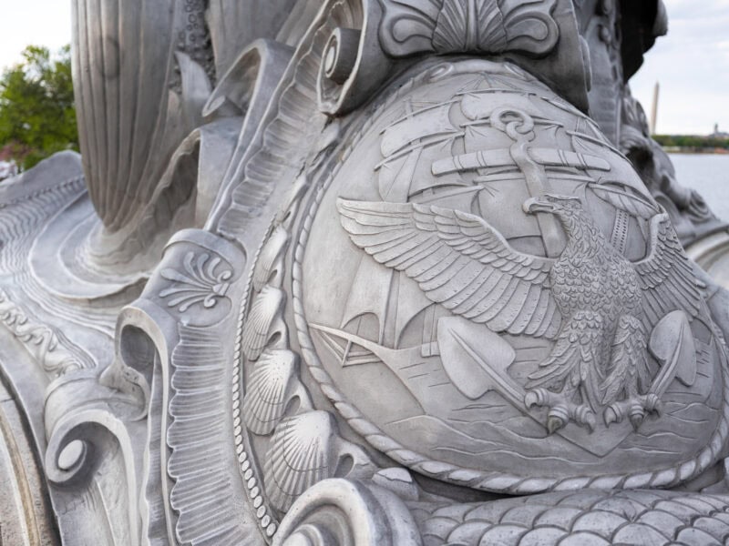 Navy And Merchant Marine Memorial Eagle Anchor Relief Washington DC United States. Photo by David Coleman - havecamerawilltravel.com