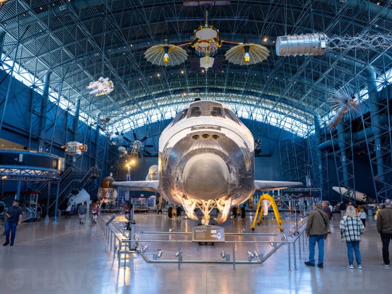 Space Shuttle Discovery Udvar Hazy Front View Hangar Chantilly United States. Photo by David Coleman - havecamerawilltravel.com
