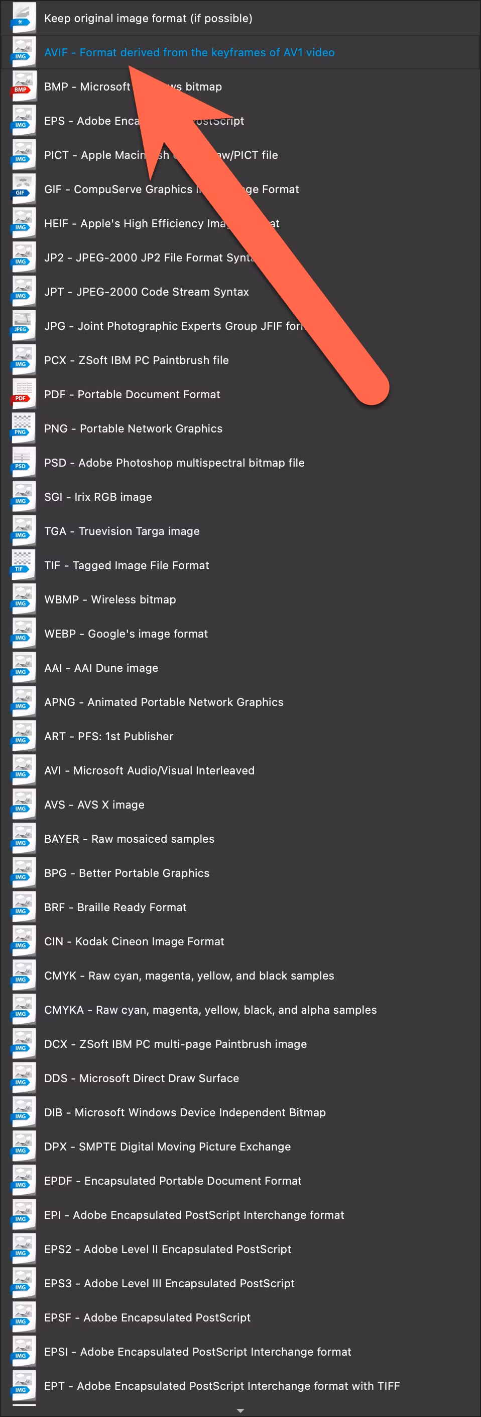 BatchPhoto format list