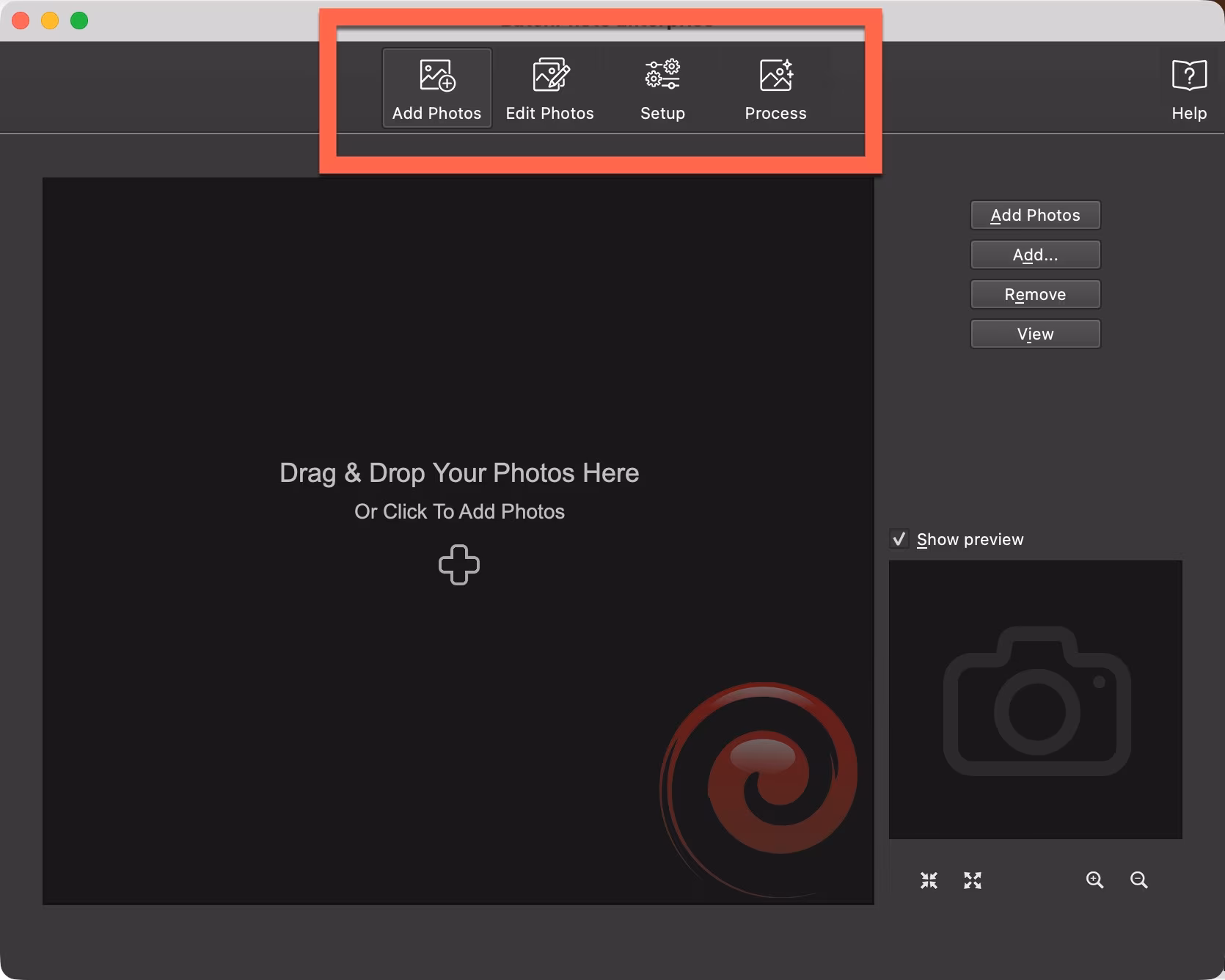 BatchPhoto workflow steps