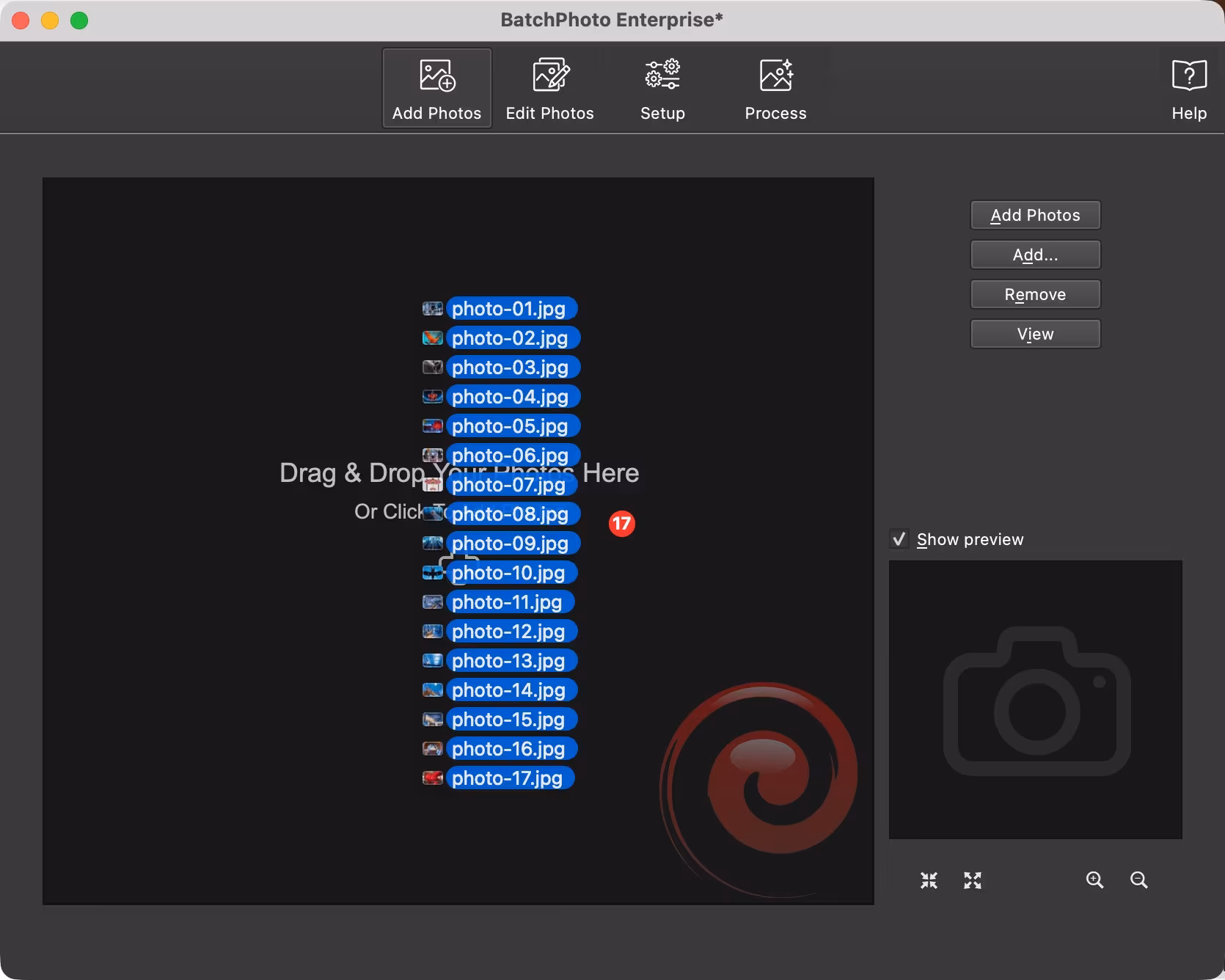 BatchPhoto add photos step