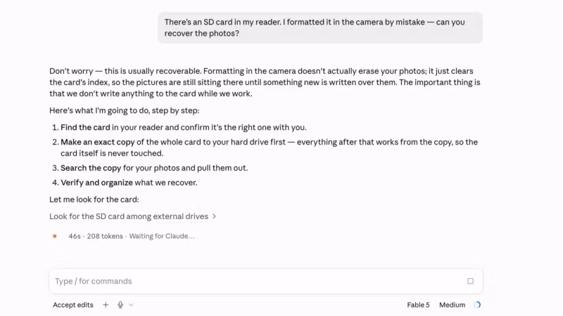 How I Used an AI Assistant Instead of Recovery Software to Recover Deleted Photos from a Memory Card