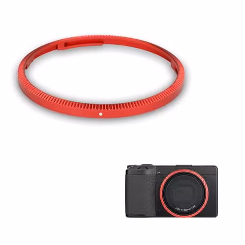 JJC Red Metal Ring Cap for Ricoh GR
