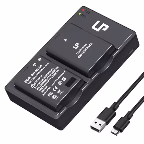 LP EN-EL14 Battery and Charger (2-Pack)