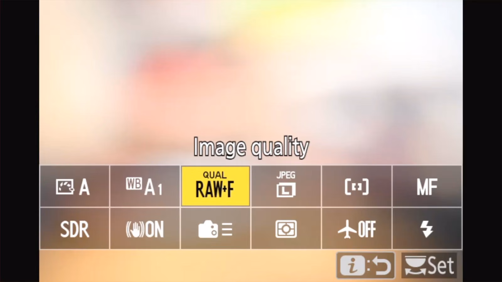 Nikon Z50 II i menu with the Image quality tile highlighted